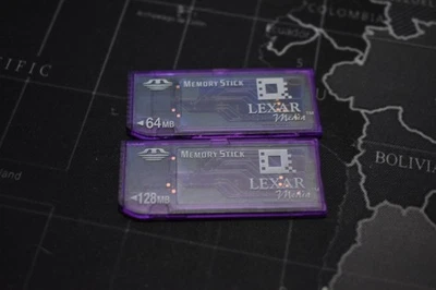 Lexar 128MB & 64MB Memory Stick Cards for Sony Digital Camera - Image 1 of 3