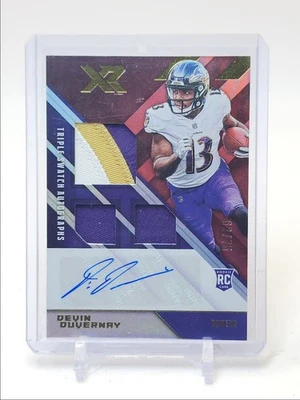 DEVIN DUVERNAY 2020-21 XR RPA ROOKIE PATCH AUTOGRAPH RED RAVENS RC AUTO /75 - Image 1 of 2