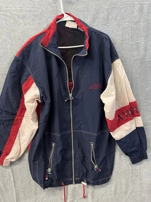 Vintage Perry Ellis America Embroidered Red White Blue Windbreaker Jacket XXL 90 - Image 1 of 4