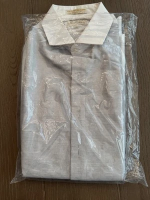 Camisa Bill Blass Ropa de Noche Para Hombre 16 32/33 Gris/Blanco Esmoquin Nuevo de Lote Antiguo Foto 1 de 4