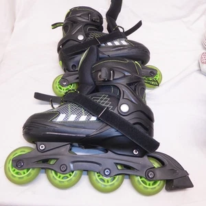 No Fear Kids Inline Edge Adjustable Roller blades 4 Wheel Green/Black Size 4-6.5 - Picture 1 of 8