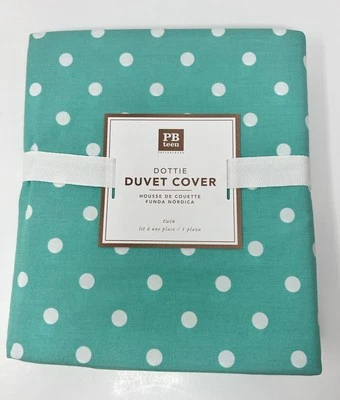 Pottery Barn Teen Dottie Duvet Cover Twin Size Mint Green Polka Dot - Image 1 of 3
