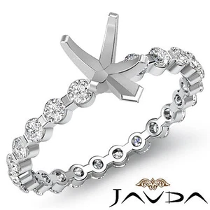 Pear Semi Mount Bar Setting Fine Diamond Engagement Ring 14k White Gold 0.4Ctw - Picture 1 of 3