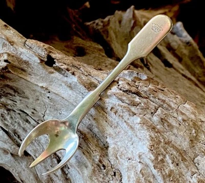 Antigua horquilla victoriana corona de 9 puntos de plata de ley 3 3/4" 10G Foto 1 de 4