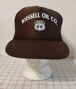 Russell Oil Co Mitarbeiter Trucker Cap Mütze braun verstellbar bestickt Mesh Foam - Bild 1 von 6