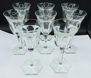 Czech POPE Moser Bohemian Cut Crystal Wine Glasses Set of 8, ca 1925 - Picture 1 of 12