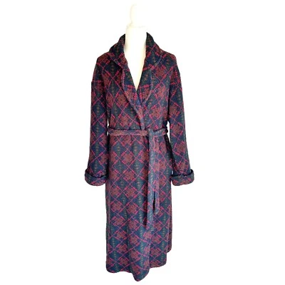 Bata polar vintage Victoria Secret Country floral Fair Isle con cinturón mediana grande Foto 1 de 4