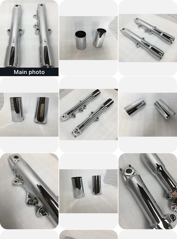 Harley вилка ножки 1990-99 хром Fat boy FLSTF наследия ползунки крышки обмена - Изображение 1 из 4