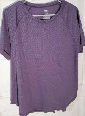 Camisa para mujer Athletic Works XL (16-18) púrpura QuickDri elástica cuello redondo trabajo Foto 1 de 4