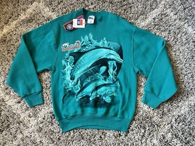 NWT Vintage 90s Miami Dolphins NFL Crewneck Sweatshirt Size Medium - Image 1 of 4