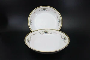 Noritake Rosemary FRUIT BOWL Set of 2 Checker Trim Urns on Rim Antique - Picture 1 of 7
