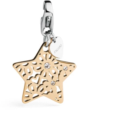 Sagapo Ciondolo Stella Traforata Pendente Donna In Acciaio Dorato SHA157 S'Agapo - Immagine 1 di 2