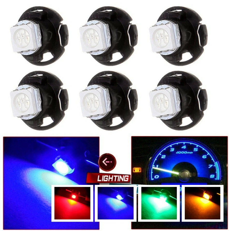 Lote de 30 piezas T4.7 cuña 5050-SMD bombilla multicolor panel coche medidores lámpara luz Foto 1 de 4