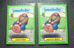 Rubber Roy 17a & Bouncing Bert 17b Garbage Pail Kids 2012 BNS1 Green Border 