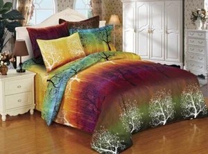 Pair of Rainbow Tree European Pillowcases 65cm x 65cm New - Picture 1 of 1
