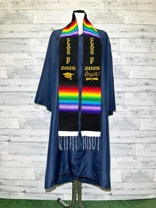 Class of 2025 Sarape graduation sash school stole  wraps Mexican Stole  Black - Picture 1 of 2
