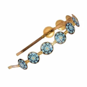 Kundan Minakari Gold Plated Hair Bands Wedding Hairband Headband Jewelry Set t - Picture 1 of 23