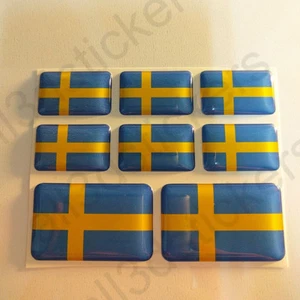 Sticker Sweden Resin Domed Stickers Sweden Flag 3D Vinyl Adhesive Decal Car - Picture 1 of 3