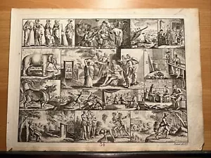 Elephant Feuer Schiff Sammlung RAR 1784 Antike Kupferstich Illustration Bilder - Bild 1 von 16