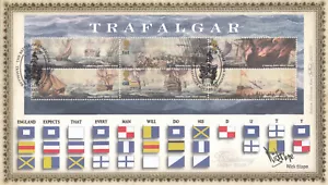 (135536) NICK SLOPE SIGNED GB Benham FDC Trafalgar Minisheet Trafalgar Sq 2000 - Bild 1 von 3