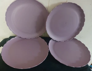 nuevo 4 piezas - Placa de plástico redonda púrpura, 10,5 pulgadas - Imagen 1 de 13