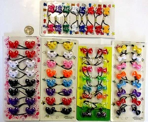RIBBON, BUTTERFLY SHAPE --GIRL'S HAIR PONYTAIL HOLDER,PLASTIC , RUBBER ELASTIC - Picture 1 of 6