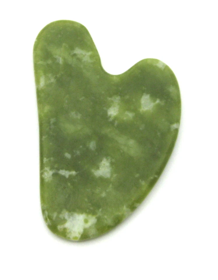 Gua Sha Serpentin grün 7,5 x 4,5 cm geschwungene Form - Bild 1 von 1