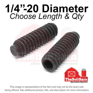 1/4"-20 Alloy Half Dog Point Socket Set Screw Coarse Black Oxide (Pick Size Qty) - Picture 1 of 2