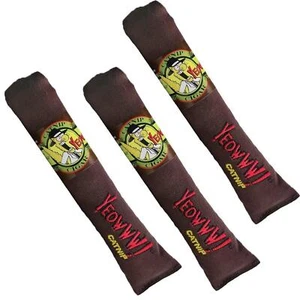 3PK Yeow Interactive Cat Kitten Brown Cigar With Catnip Cat Play Toy Cat Gift - Picture 1 of 5