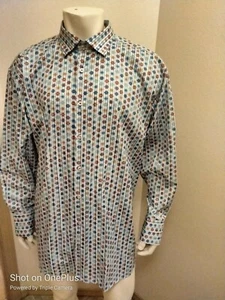 Visconti Black Designer Men's Dress Shirt 2XL Big And Tall Flip Cuff - Picture 1 of 10