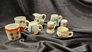 Vintage Miniature Jugs and Cups x7 Coronation Thimble Various Souvenirs - Picture 1 of 8