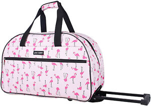 Betsey Johnson Flamingo 22" Rolling Duffel Luggage Bag Weekender Travel New