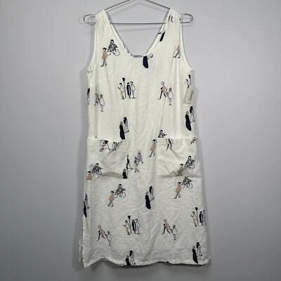 Vestido túnica ZOE rayón blanco gráfico pequeño Foto 1 de 4