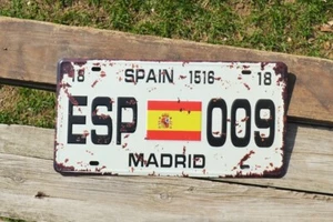 Dekoratives Neuheit Nummernschild Blechschild - Madrid, Spanien - Bandera de España - Bild 1 von 4
