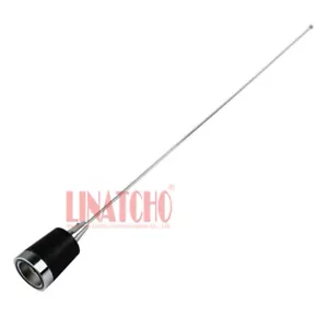 Radio bidireccional para automóvil 136-174 MHz VHF corta de acero inoxidable con fondo de látigo antena grande NMO - Imagen 1 de 10