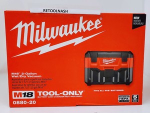 Milwaukee 0880-20 M18 2-Gallon Wet/Dry Vacuum (Tool Only)