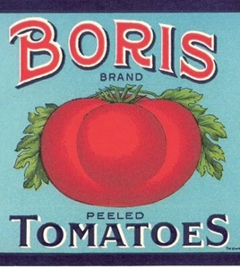 Original Unused Vintage  Boris Brand Tomatoes Can Label Mount Airy, Maryland - Picture 1 of 2