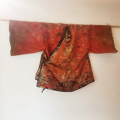 Veste D Apparat Empereur Tissu Ancien Soie Broderie Chinoise Silk Chinese • 105.88€