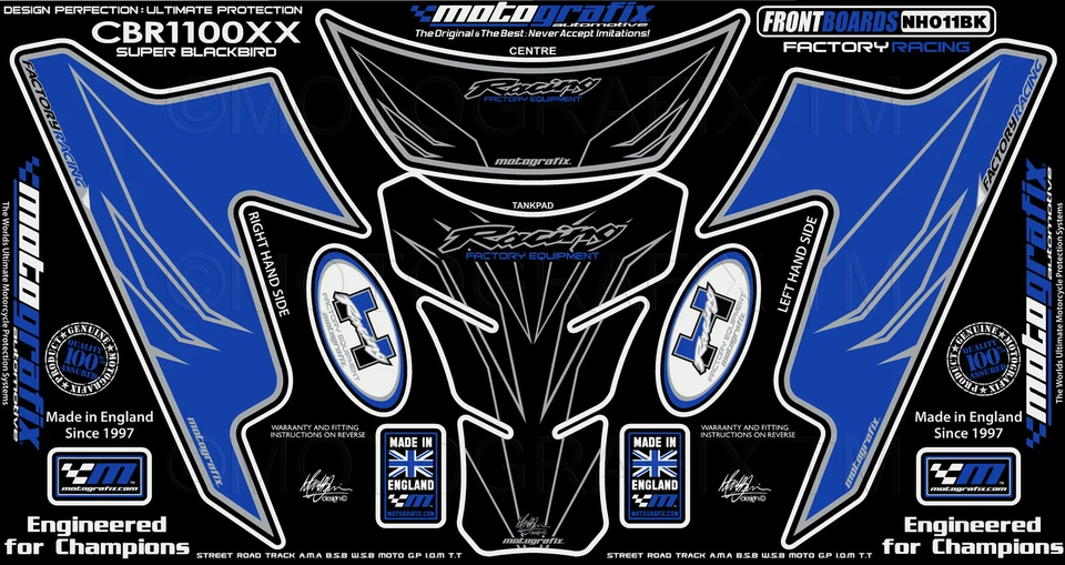 Honda CBR1100XX Blackbird 97 - 07 Fairing Number Board Motografix Gel Protector - Imagem 1 de 1