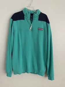 Camicia pecora Vineyard Vines taglia uomo taglia S verde giada quarto zip logo - Foto 1 di 9