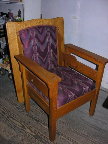 Vintage Solid Oak Convertible Chair Table Cover