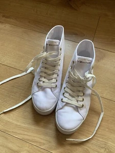 Tommy Hilfiger White High Top Trainers Size 5 - Picture 1 of 7