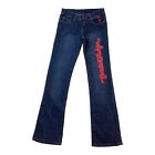 Christian Audigier Los Angeles Bootcut Denim Jeans Womens 7/8 Stretch 34" Inseam