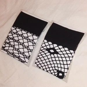 2x Whale Net Pop Socks. Black lycra knee high tights. fishnet punk goth - Picture 1 of 3