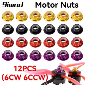 12x M5 Motor Screw Nuts CW CCW Flange Nylon Insert Self-Locking for RC Drone - Picture 1 of 26