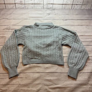 New Willow & Root Marled Yarn Sweater Crew Neck Blue Youth Girls Size Large - Picture 1 of 13