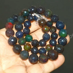 Opal Beads faceted opal Balls Real Gemstone Fire opal Necklace Jewelry US 2171 - Picture 1 of 10