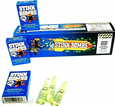 1 CASE OF GLASS STINKY STINK BOMBS 36 TOTAL - WHOLESALE