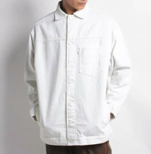 Chaqueta de jean Levi's Line 8 para hombre de gran tamaño en blanco - Imagen 1 de 10