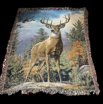 Manta tapiz de vida silvestre ciervo orgulloso de pie caza pasatiempo día del padre” Foto 1 de 2